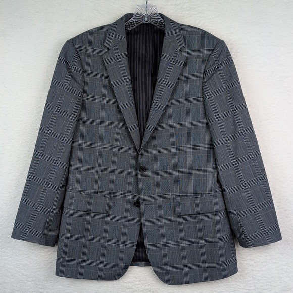 Banana Republic Other - Vitale Barberis Canonico Super 120s Blue Plaid Blazer 38S Banana Republic Slim